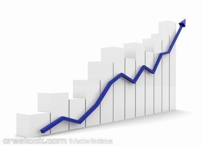 business growth and success chart - isolated over a white background